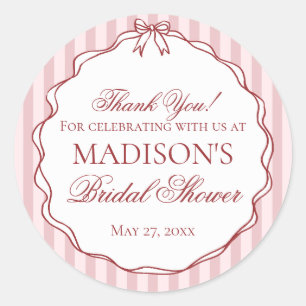 Perfect Match Matchbox Bridal Shower Circle Classic Round Sticker