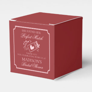 Perfect Match Matchbox Bridal Shower Dessert Favor Box
