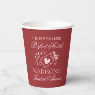 Perfect Match Matchbox Bridal Shower Paper Cups