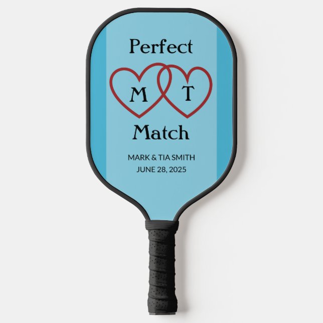Perfect Match Monogram Blue Pickleball Paddle (Front)