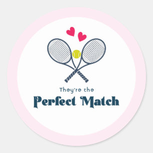 Perfect Match Preppy Tennis Favour Classic Round Sticker