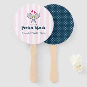 Perfect Match Preppy Tennis Wedding Shower Hand Fan
