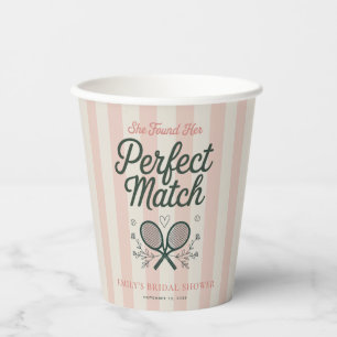 Perfect Match Social Club Tennis Bridal Shower Paper Cups