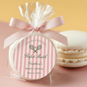 Perfect Match Tennis Bridal Shower Classic Round Sticker