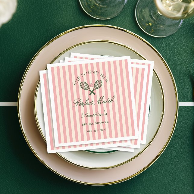 Perfect Match Tennis Bridal Shower Napkin (Creator Uploaded)
