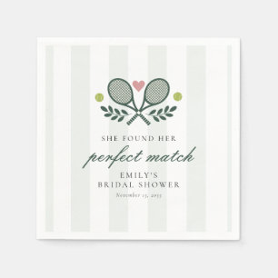 Perfect Match Tennis Bridal Shower Napkin
