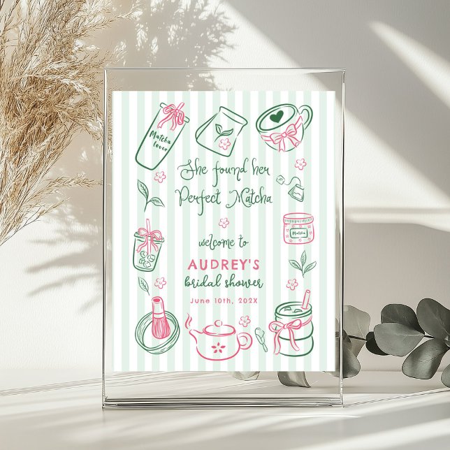 Perfect Matcha Bridal Shower Green Welcome Sign (Creator Uploaded)