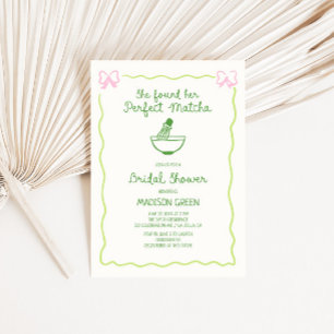 Perfect Matcha Hand Drawn Bridal Shower Invitation
