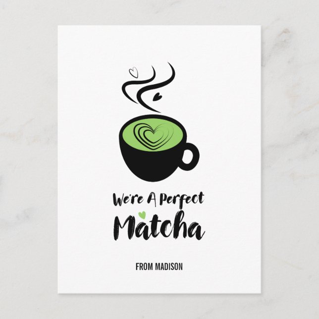Perfect Matcha Valentine Love Postcard (Front)