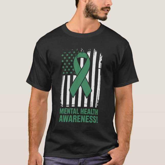 Perfect Mental Health Awareness,  American Flag T-Shirt (Front)
