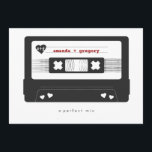 Perfect Mix - Mix Tape Save the Date Card<br><div class="desc">Announce your big day in style with this retro inspired 'mix tape' save the date card. Customize the card by printing your names on the front, and be sure to include your location and wedding website on the back. To adjust the colours, click the orange 'customize it' button, above. Additional...</div>