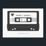 Perfect Mix - Mix Tape Save the Date Card<br><div class="desc">Announce your big day in style with this retro inspired 'mix tape' save the date card. Customize the card by printing your names on the front, and be sure to include your location and wedding website on the back. To adjust the colours, click the orange 'customize it' button, above. Additional...</div>