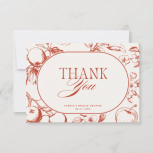 Perfect One Vintage Apple Bridal Shower Thank You Card