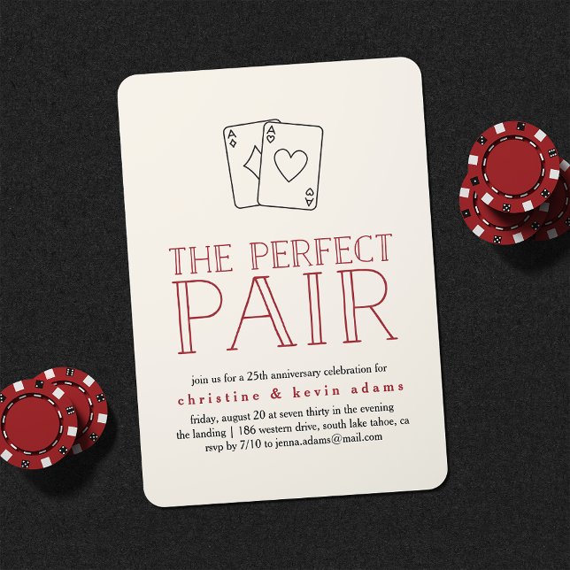 Perfect Pair Casino Anniversary Party Invitation (Creator Uploaded)