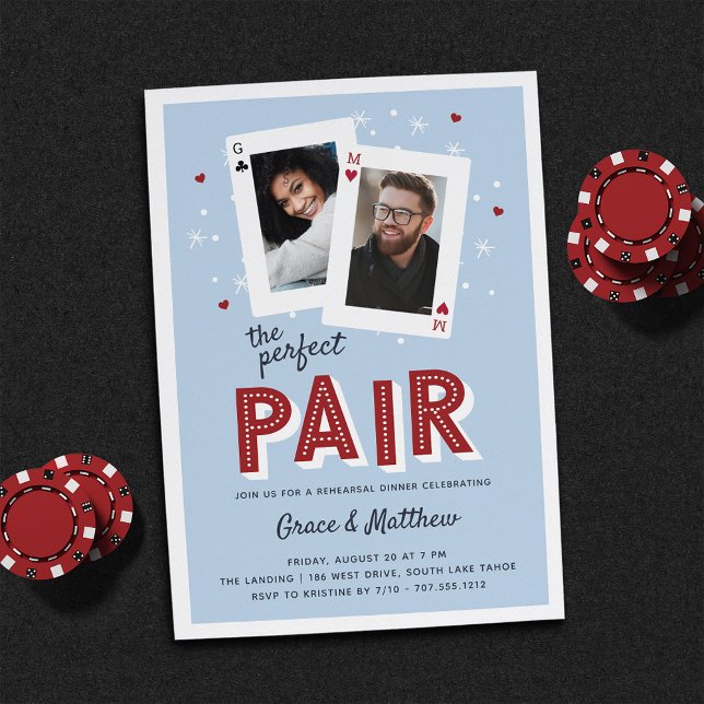 Perfect Pair Casino Theme Rehearsal Dinner Invitation (Creator Uploaded)