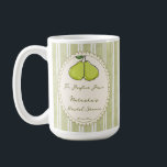 Perfect pair pear bridal shower favor gifts coffee mug<br><div class="desc">The perfect pair pear Sage green stripes retro elegant bridal shower favors personalized mug, retro bridal shower personalized mug, fall bridal shower gifts, earthy stripped bridal shower gifts, pear bridal shower, yellow bridal shower gifts grand millennial preppy bridal shower personalized mugs, coquette bridal shower gifts custom name mug perfect pear...</div>