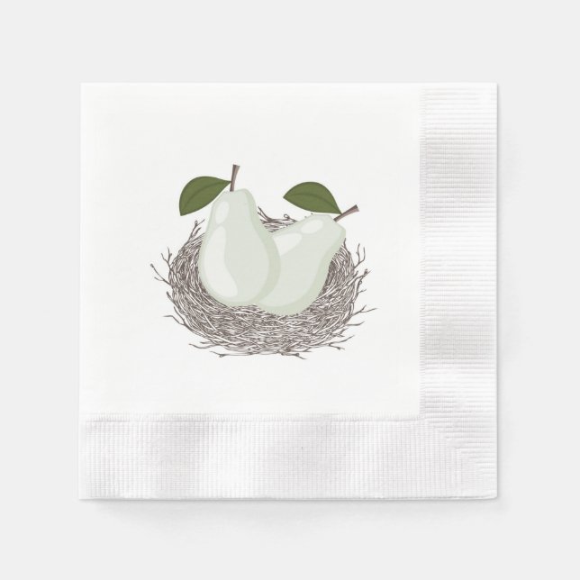 Perfect Pair Twin Baby Shower Napkin (Front)