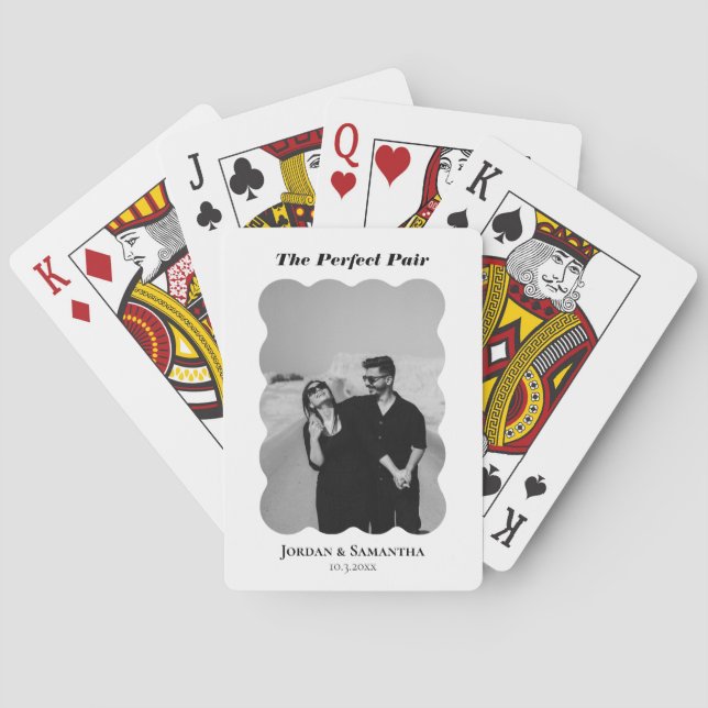 Perfect Pair Wedding Classic Photo Playing Cards (Back)