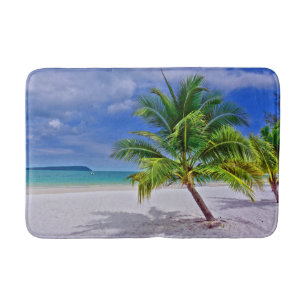 Perfect Palm Tree Tropical Island Beach Bath Mat