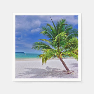 Perfect Palm Tree Tropical Island Beach Napkin