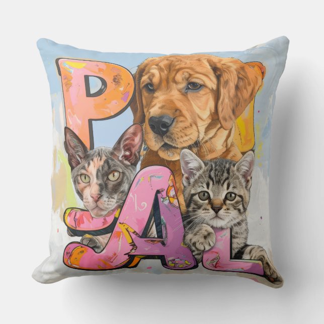 Perfect Pals for your Toddler and Beyond Throw Pillow (Front)