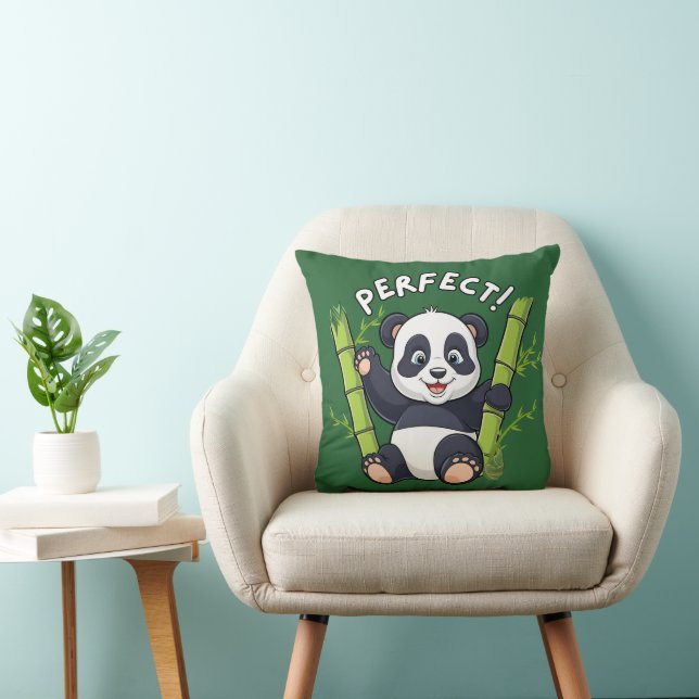 Perfect! ,  Panda  Throw Pillow (Chair)
