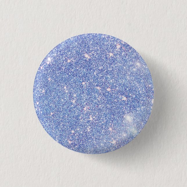 Perfect Paradise Sky Blue Sparkle Glitter 1 Inch Round Button (Front)