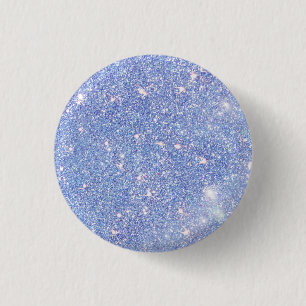 Perfect Paradise Sky Blue Sparkle Glitter 1 Inch Round Button
