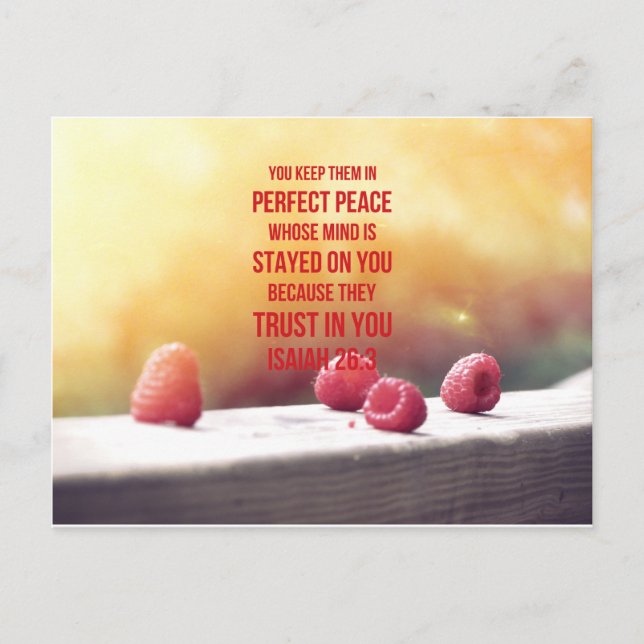 Perfect Peace Isaiah 26:3 Postcard (Front)