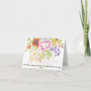 Perfect peace spring watercolor floral note card
