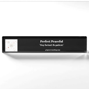 Perfect/Peaceful Black Acrylic Desk Plaque Name Pl Nameplate