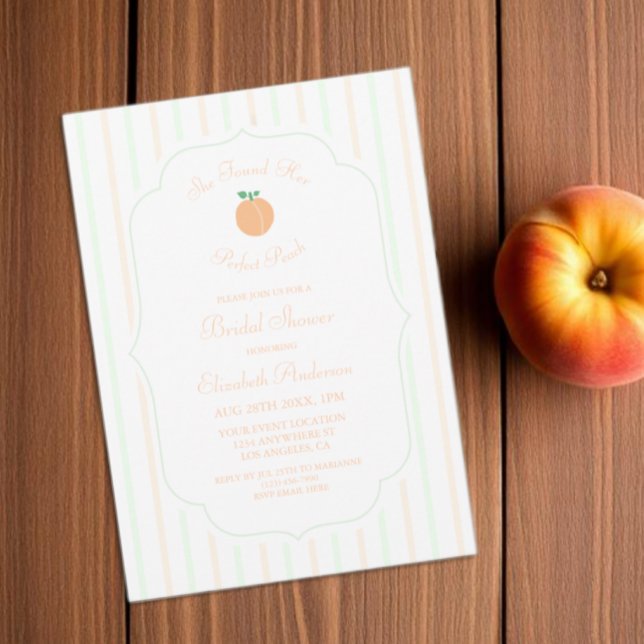 Perfect Peach Bridal Shower Invitation (Creator Uploaded)