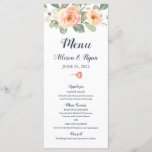 Perfect Peach Floral Wedding Menu<br><div class="desc">Please look for coordinating items in the shop!</div>