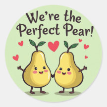 Perfect Pear: Adorable Valentine’s Day Sticker