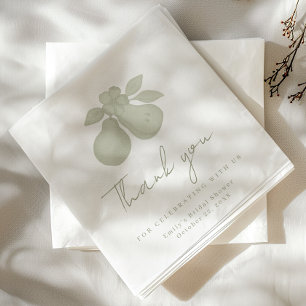 Perfect Pear Bridal Shower Thank You Luncheon  Napkin