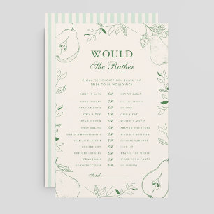 Perfect Pear Bridal Shower Would She Rather Game