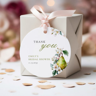 Perfect Pear Floral Bridal Shower Favour Tags