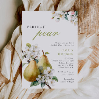 Perfect Pear Floral Bridal Shower Invitation