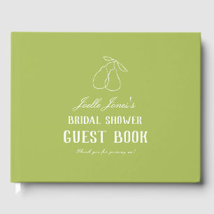 Perfect Pear Modern Custom Bridal Shower Guest Book
