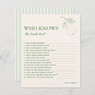 Perfect Pear Pair Who Knows the Bride Best Game