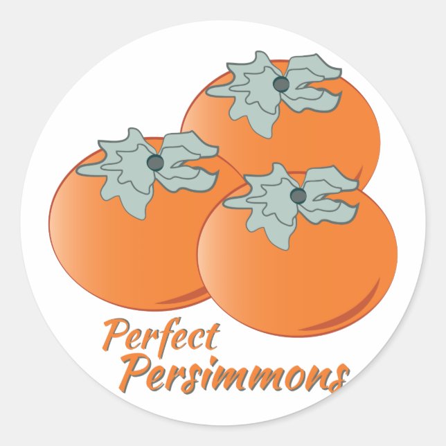 Perfect Persimmons Classic Round Sticker (Front)