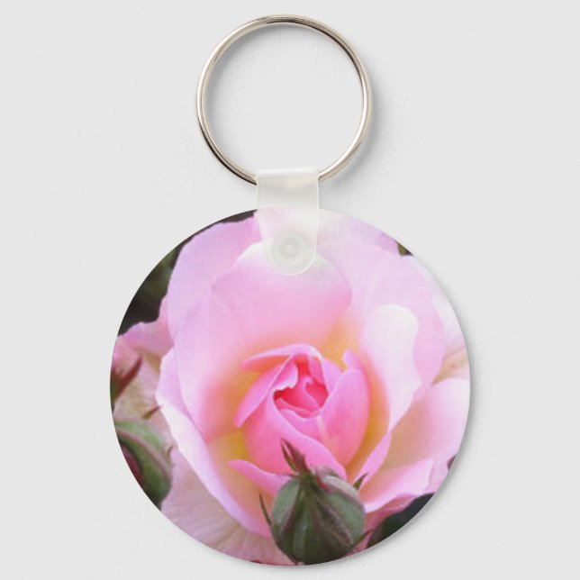 Perfect pink English Rose Keychain (Front)