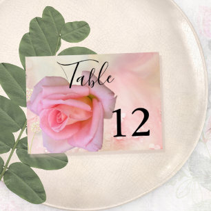 Perfect Pink Roses Wedding Table Card