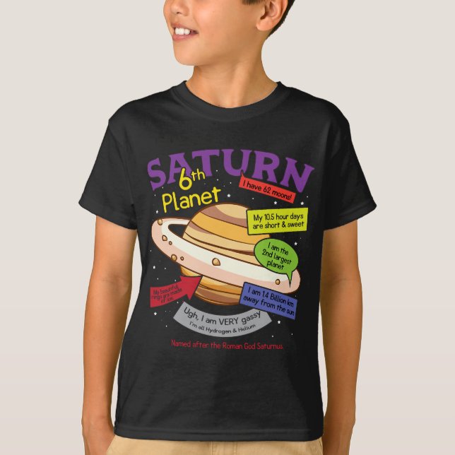 Perfect Planets, Teachers  - Saturn, for Solar Sys T-Shirt (Front)