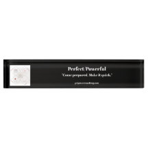 Perfect/Powerful Black Acrylic Desk Plaque