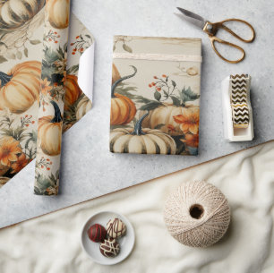Perfect Pumpkin Party Halloween Thanksgiving Fall Wrapping Paper