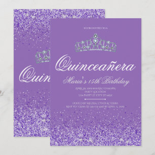 Perfect Purple Glitter, Quinceanera Invitations