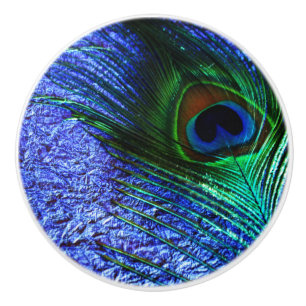 Perfect Purple Peacock Ceramic Knob