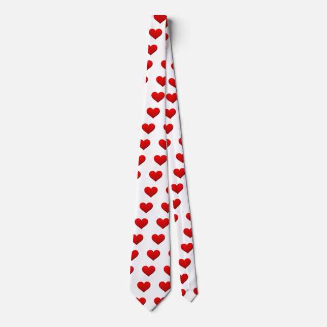 Perfect Red Valentine Heart Tie (Front)