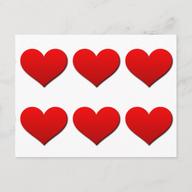 Perfect Red Valentine Hearts Holiday Postcard (Front)